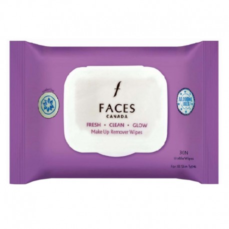 FACES Canada Fresh Clean Glow Makeup Remover Wipes Pack of 30